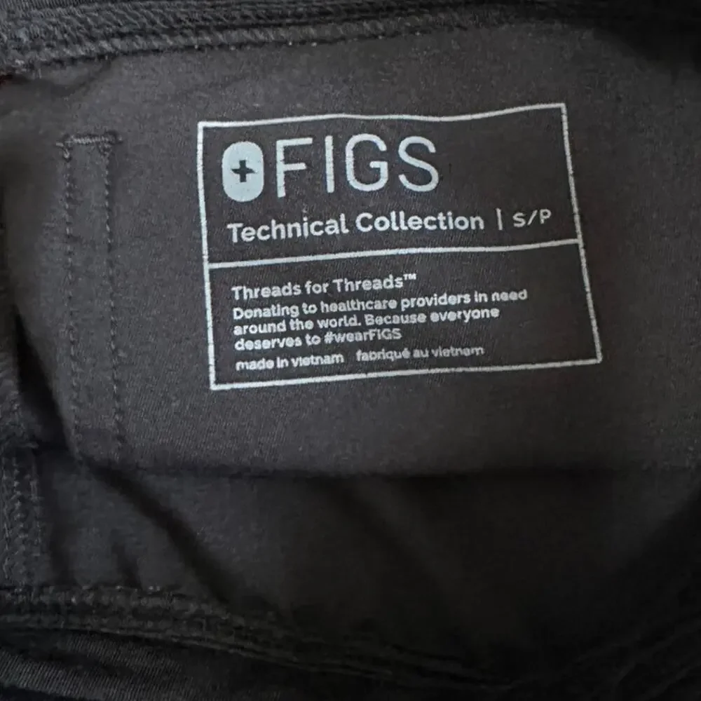 FIGS Technical Collection Scrub Pants Bundle Lot of 2 Women Small Black Stretch - Picture 6 of 7